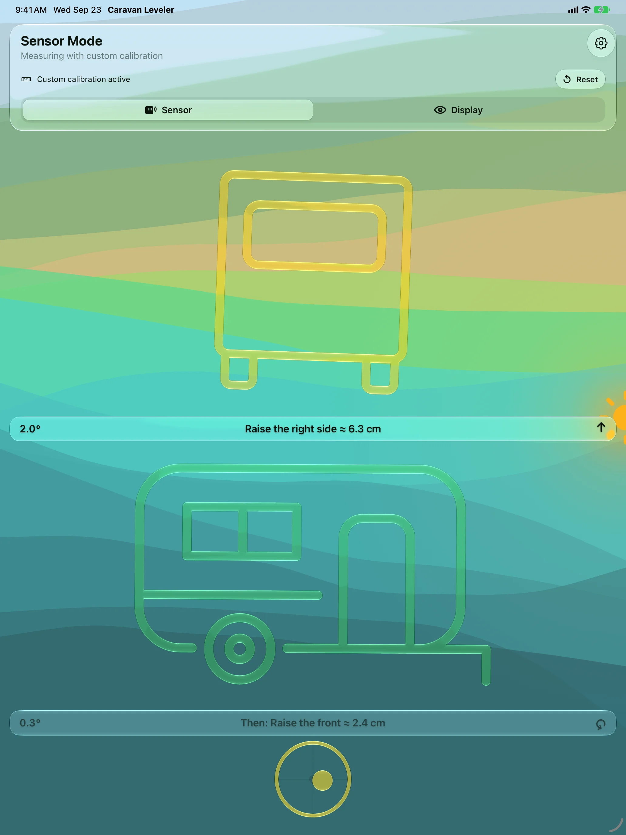 iPad with custom calibration active