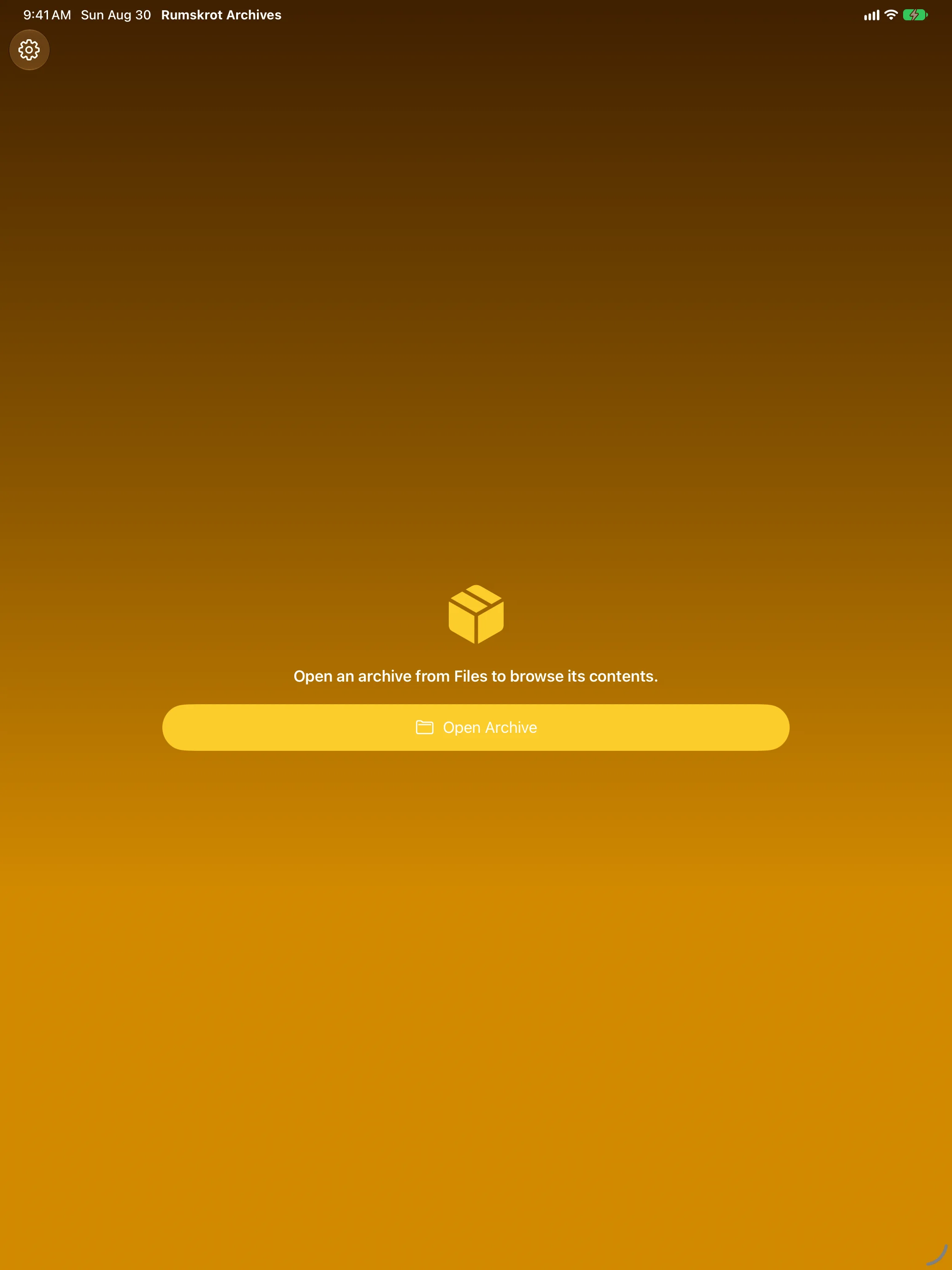 iPad - Opening an archive from Files