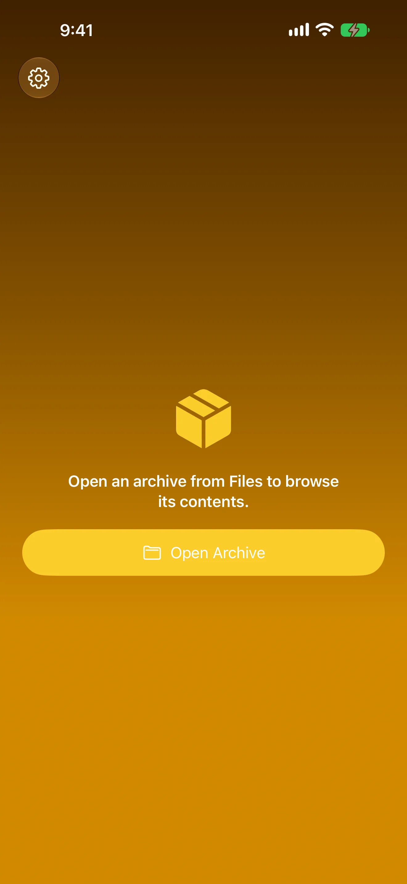 Opening an archive from Files