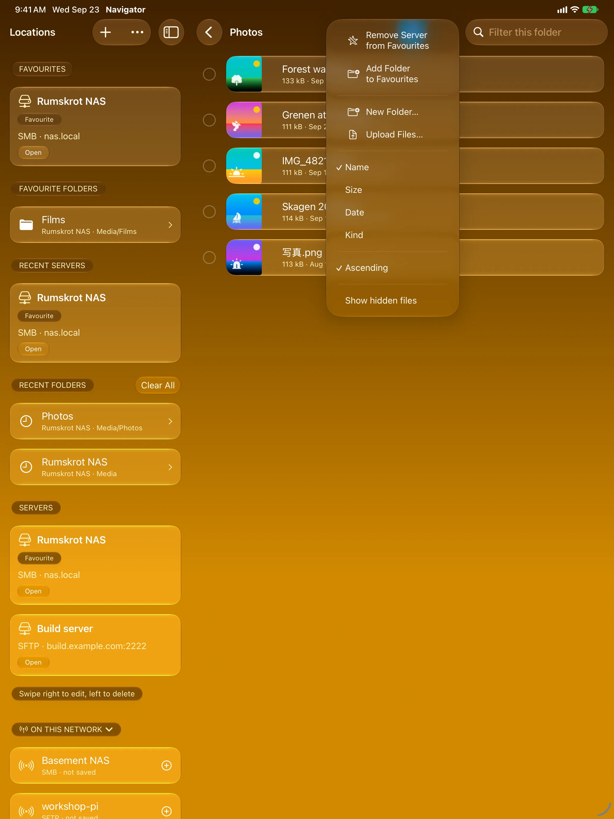 iPad - Photos in Edit mode, Actions menu open