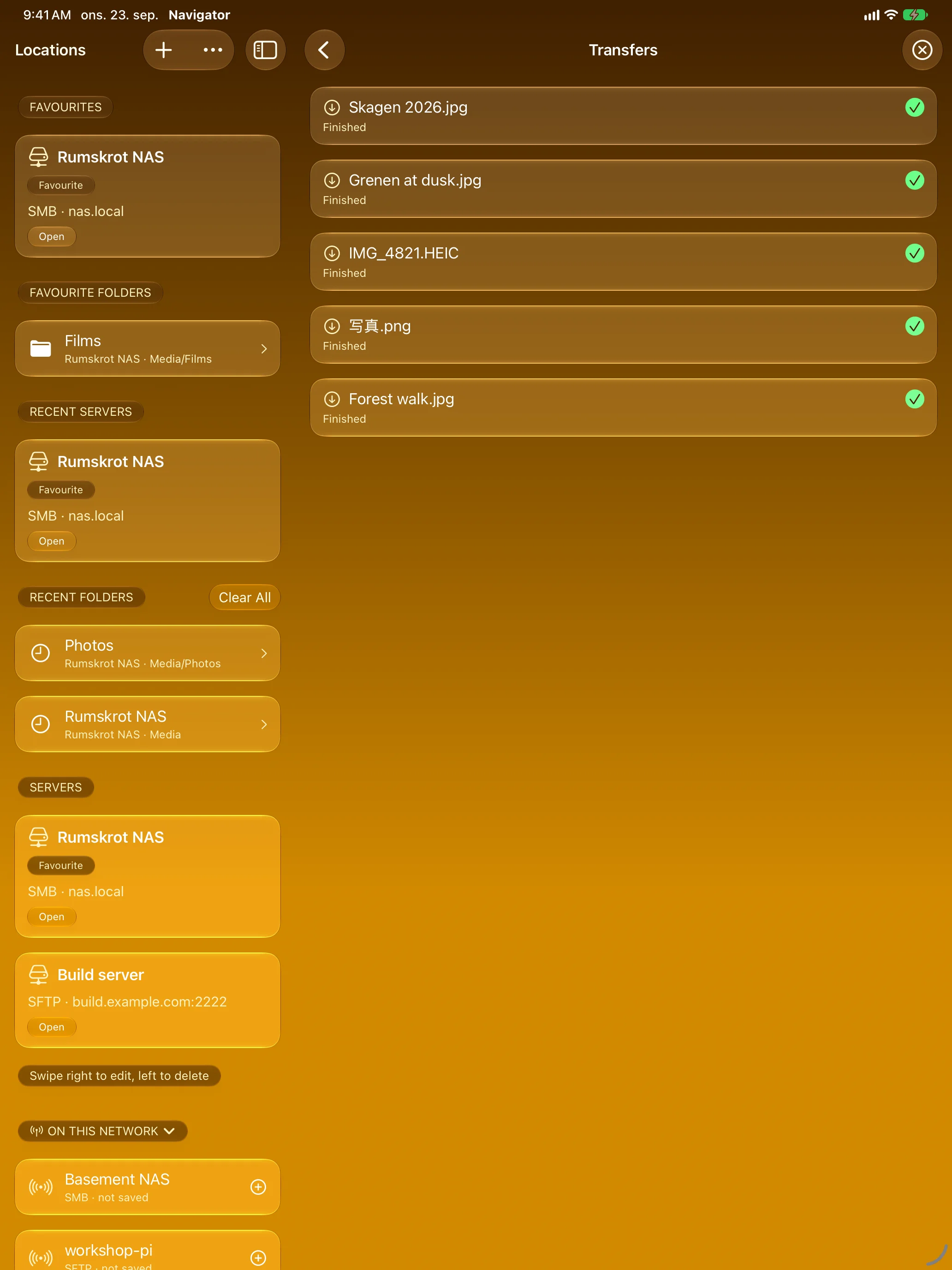 iPad - Transfer queue