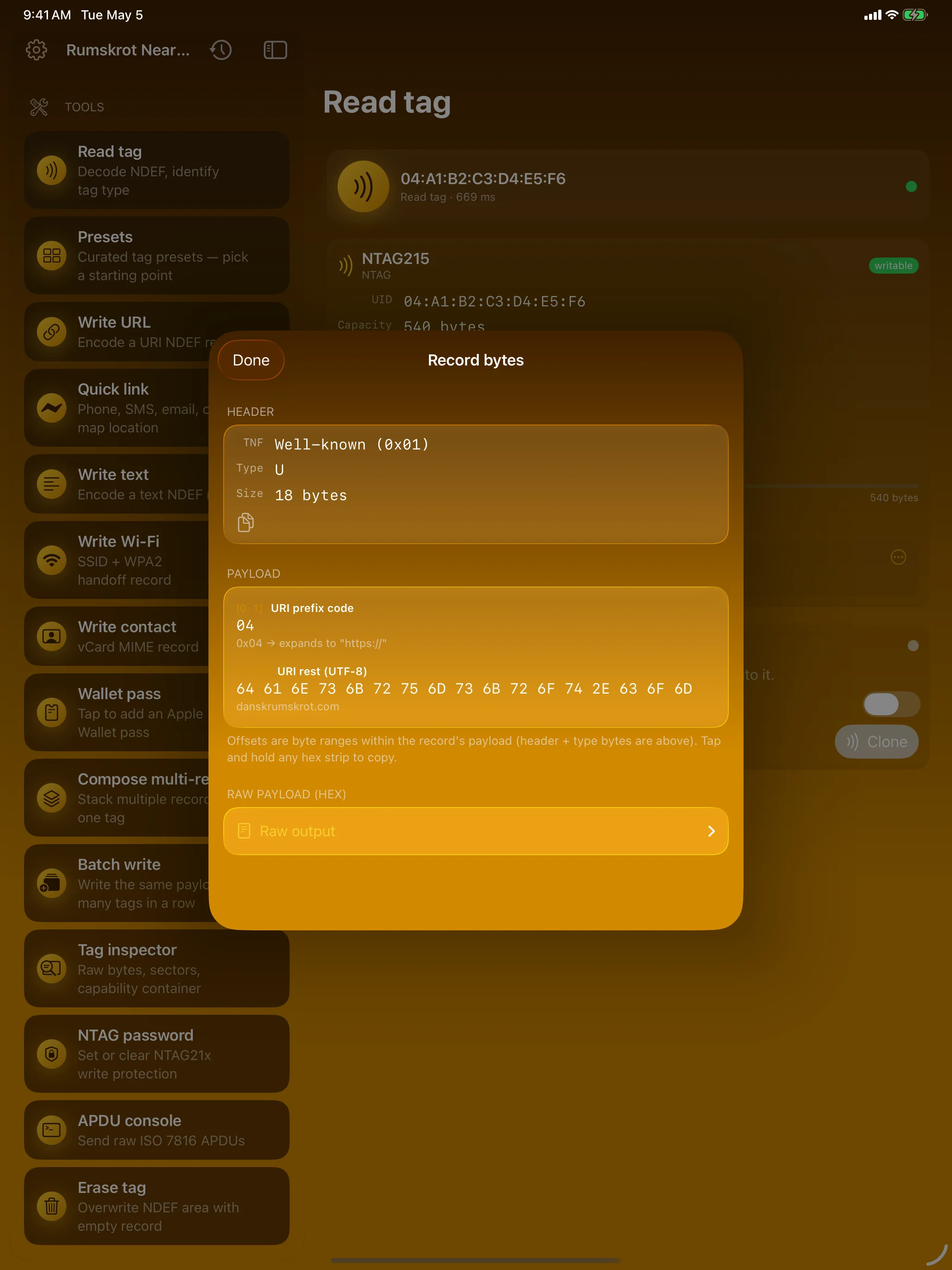 iPad - NDEF Tree Inspector