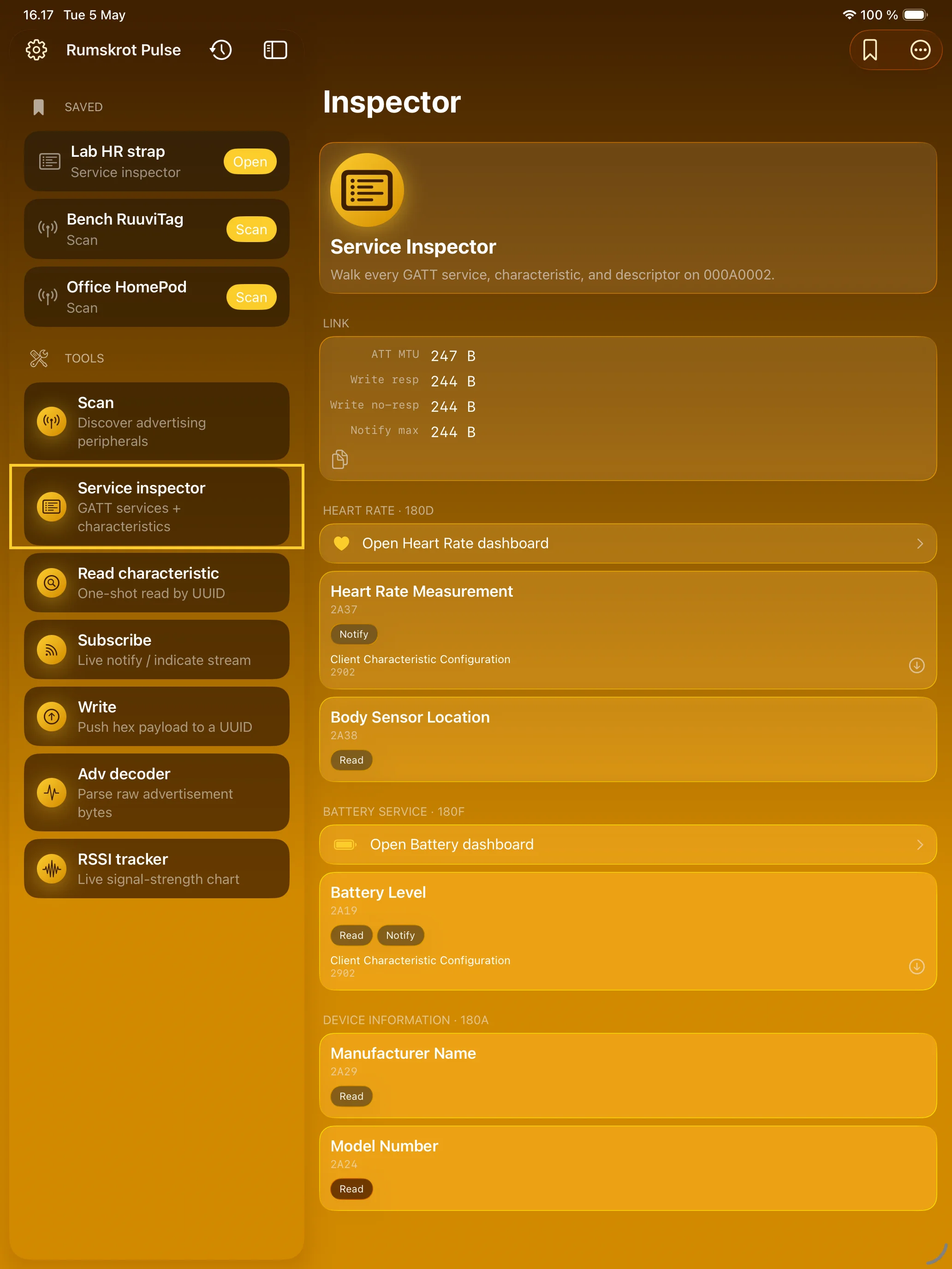 iPad - GATT Inspector