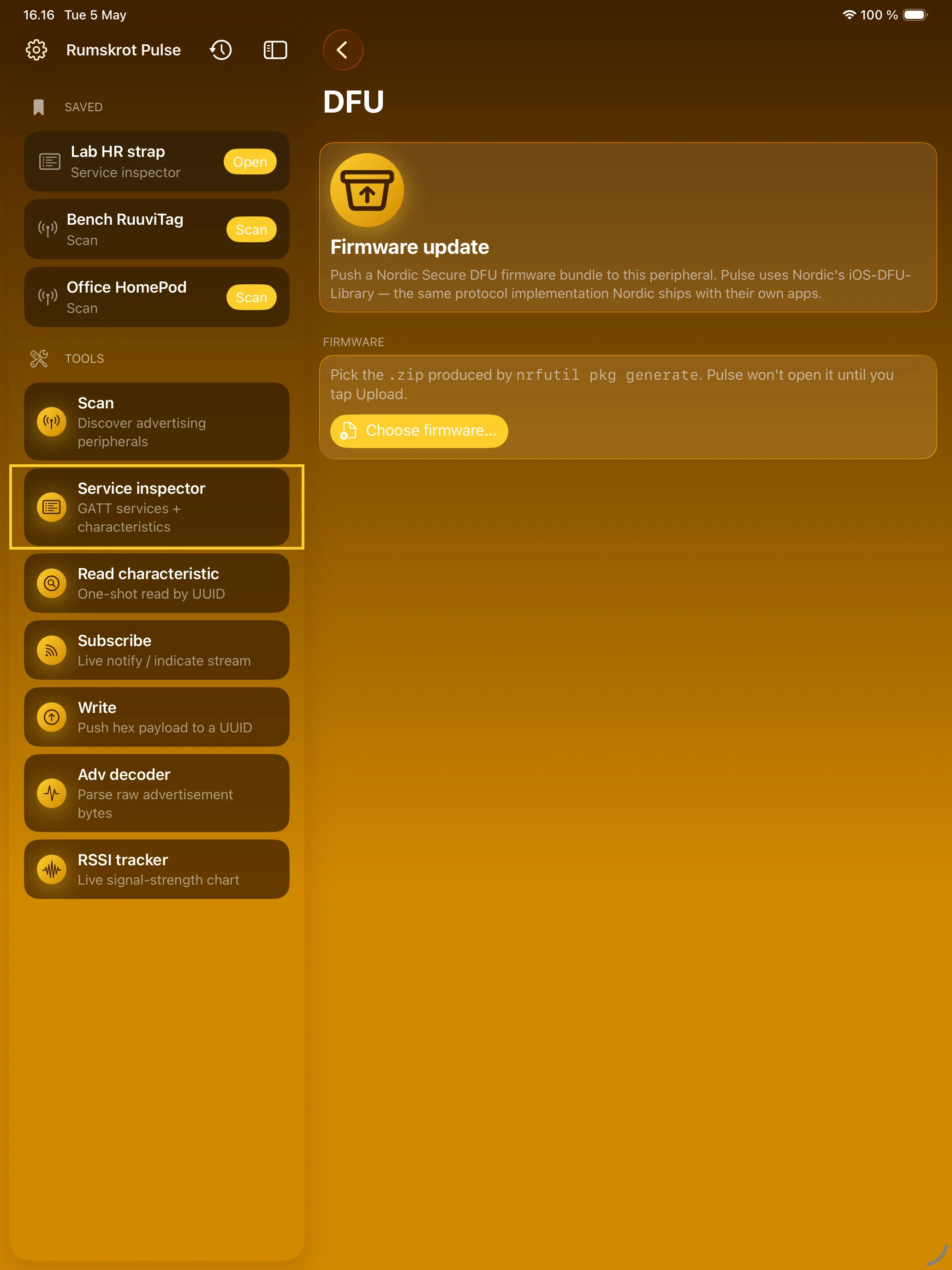 iPad - Nordic Secure DFU