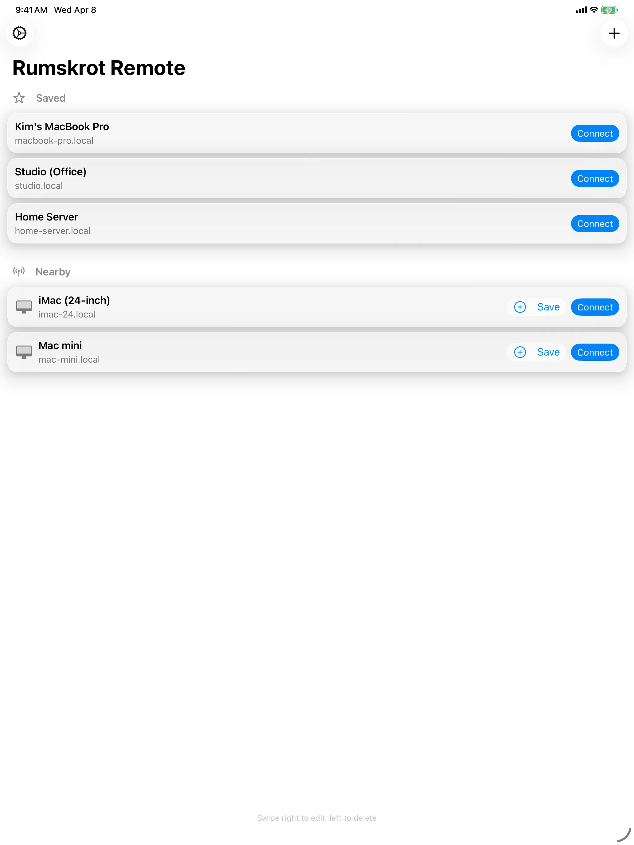 iPad - Host List