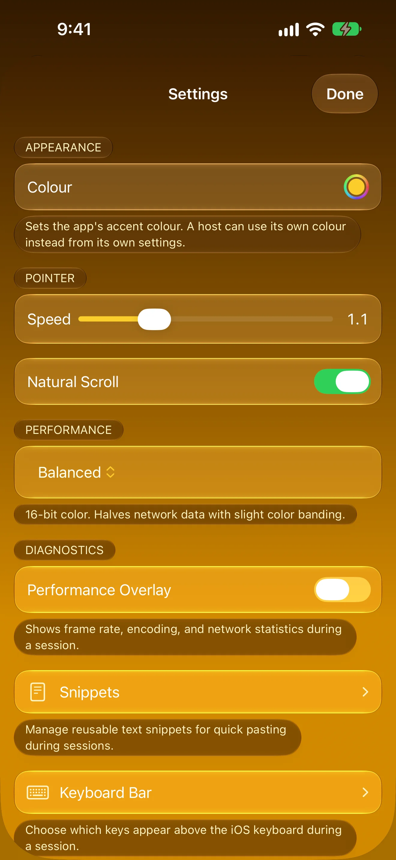 Rumskrot Remote on iPhone &mdash; Settings