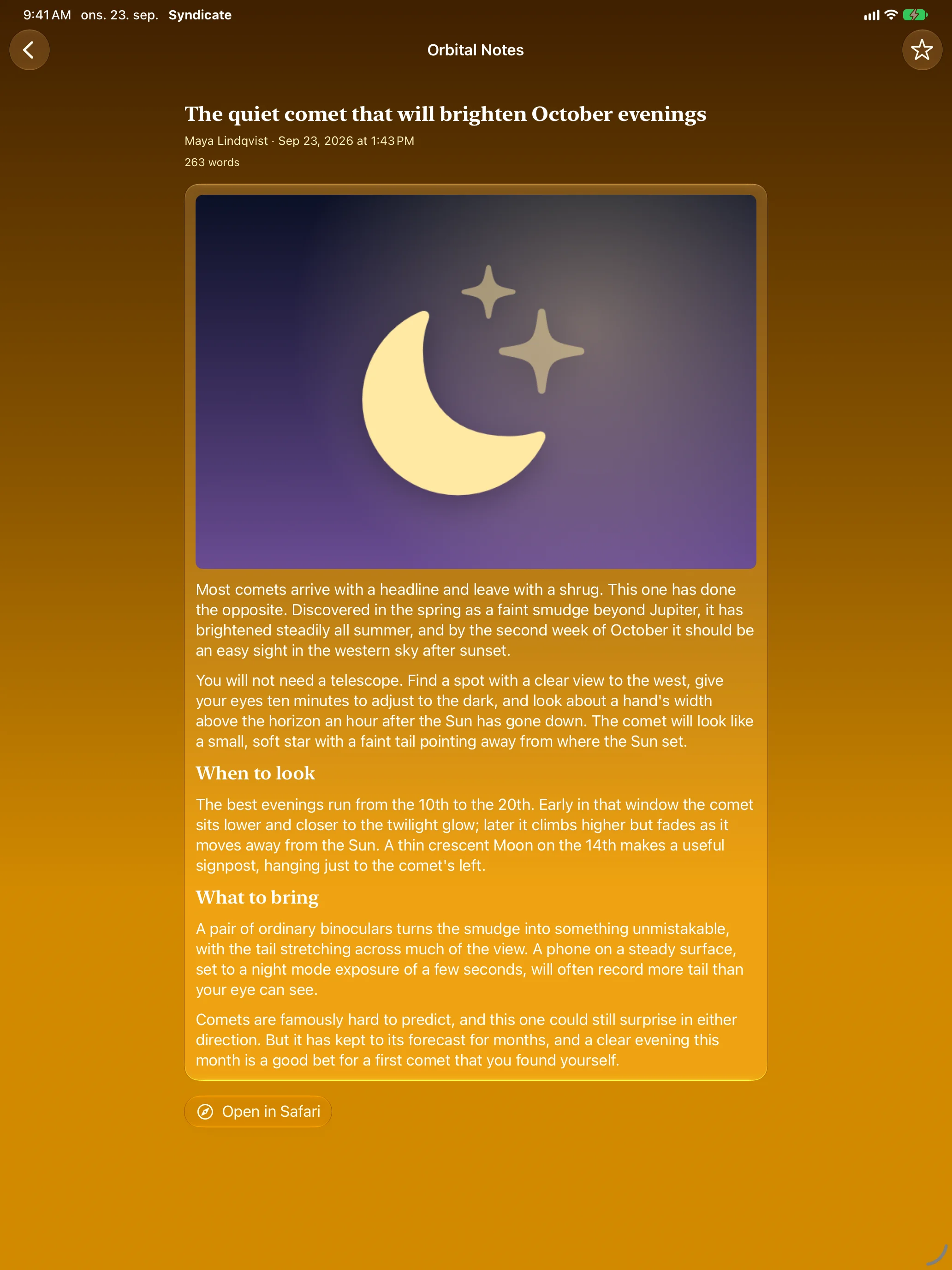 iPad reader view