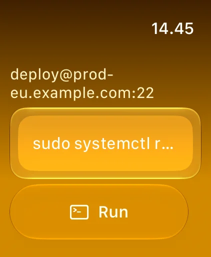 Apple Watch running a command on a host