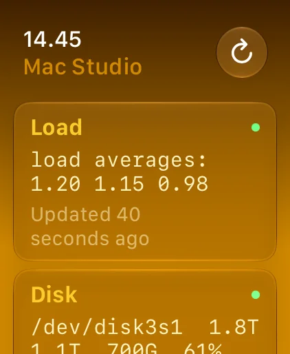 Apple Watch showing the same host&rsquo;s dashboard