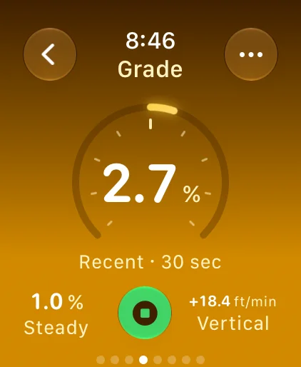 Apple Watch - Traverse Grade screen