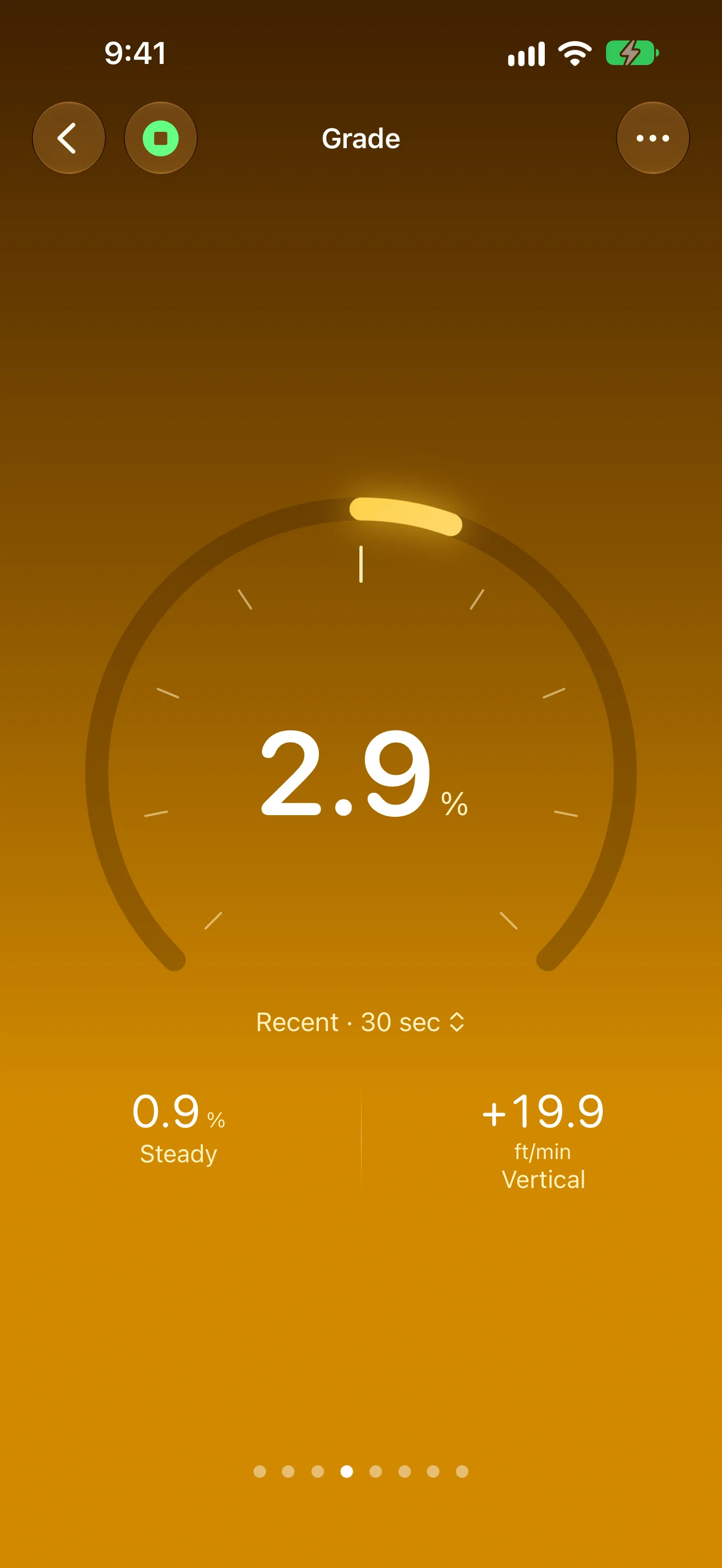 Traverse Grade screen